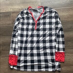 Little Sleepies Red and Gray Plaid Shirt